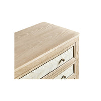 Close-up of dresser top and drawer details.