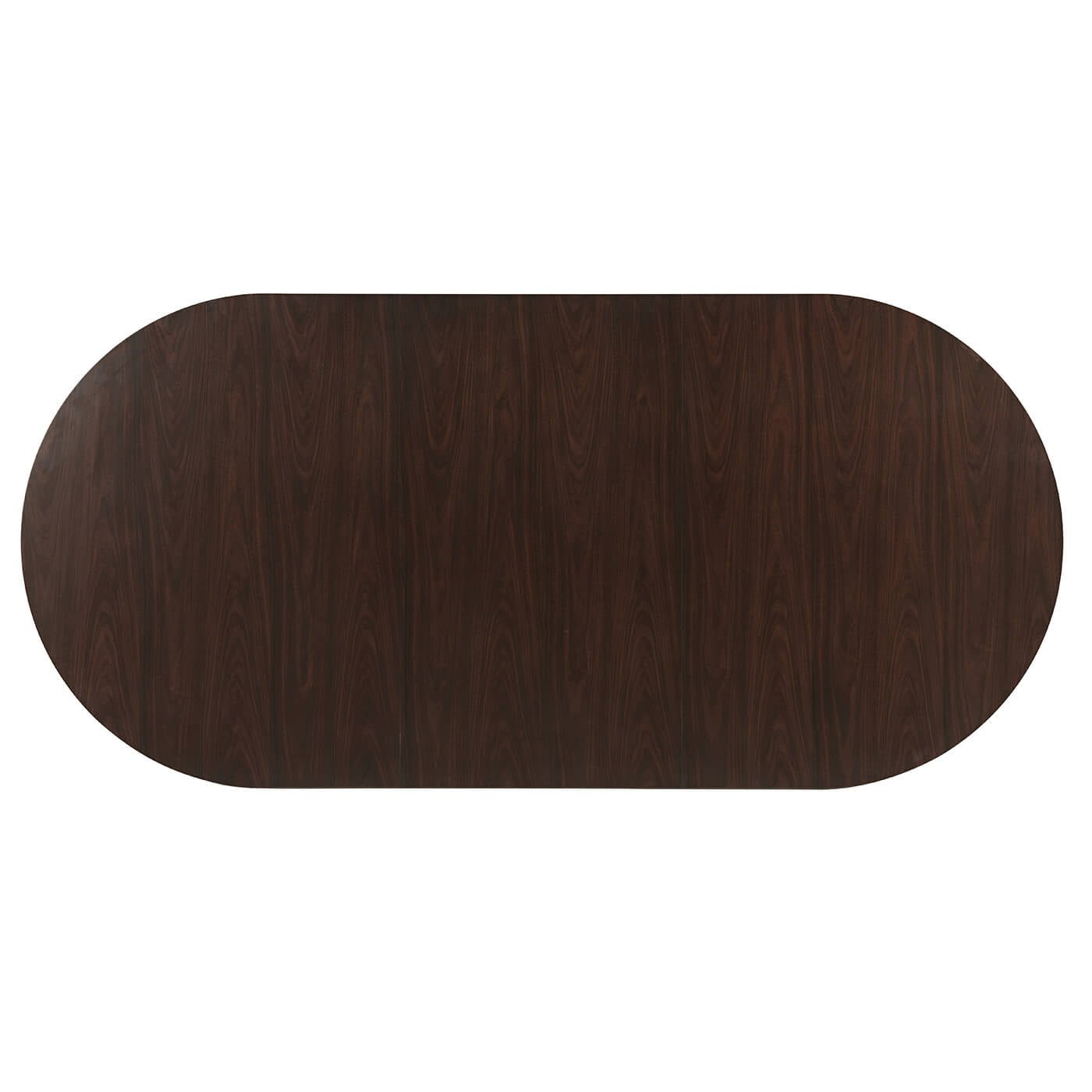 Top view of mahogany dining table, classic wood finish.