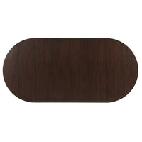 Top view of mahogany dining table, classic wood finish.