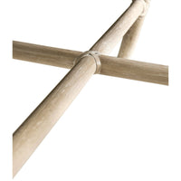 Underneath view of coastal dining chair's wooden crossbars.