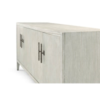 Modern coastal cabinet texture detail and handles.