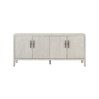 Modern coastal entertainment cabinet front view.