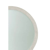 Side view of round mirror and frame.