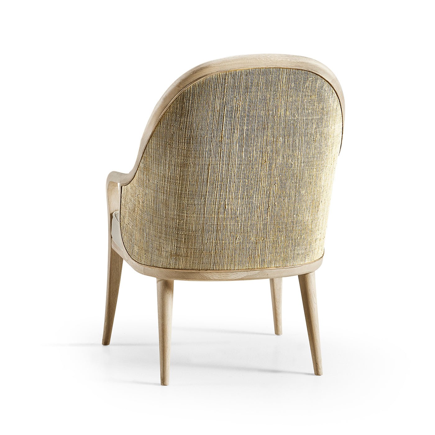 Back view of modern dining chair fabric design.