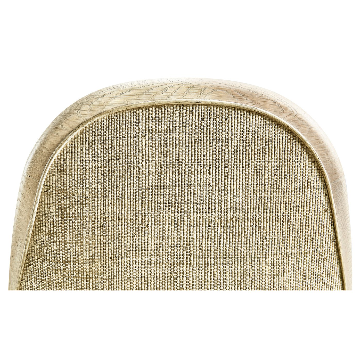 Close-up of chair's textured fabric on backrest.