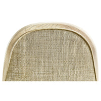 Close-up of chair's textured fabric on backrest.