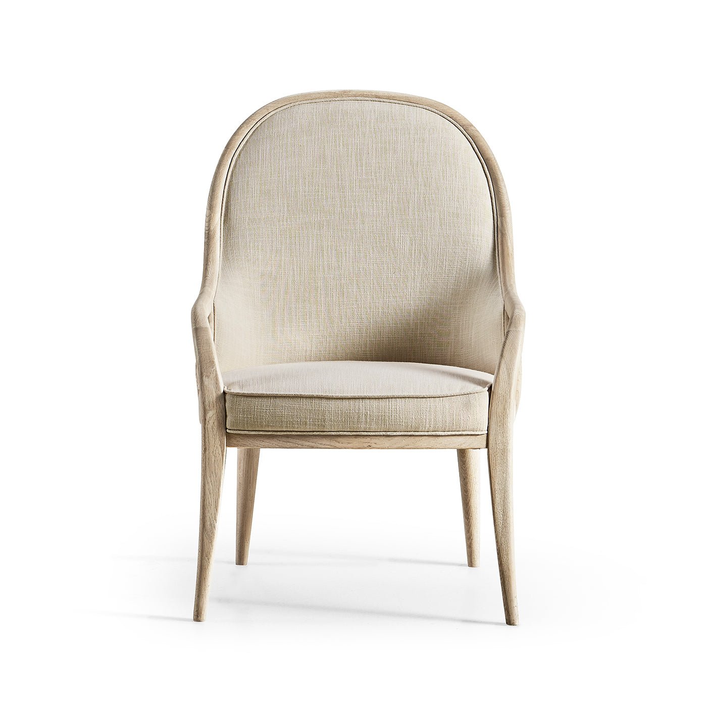 Full front image of dining armchair upholstery.