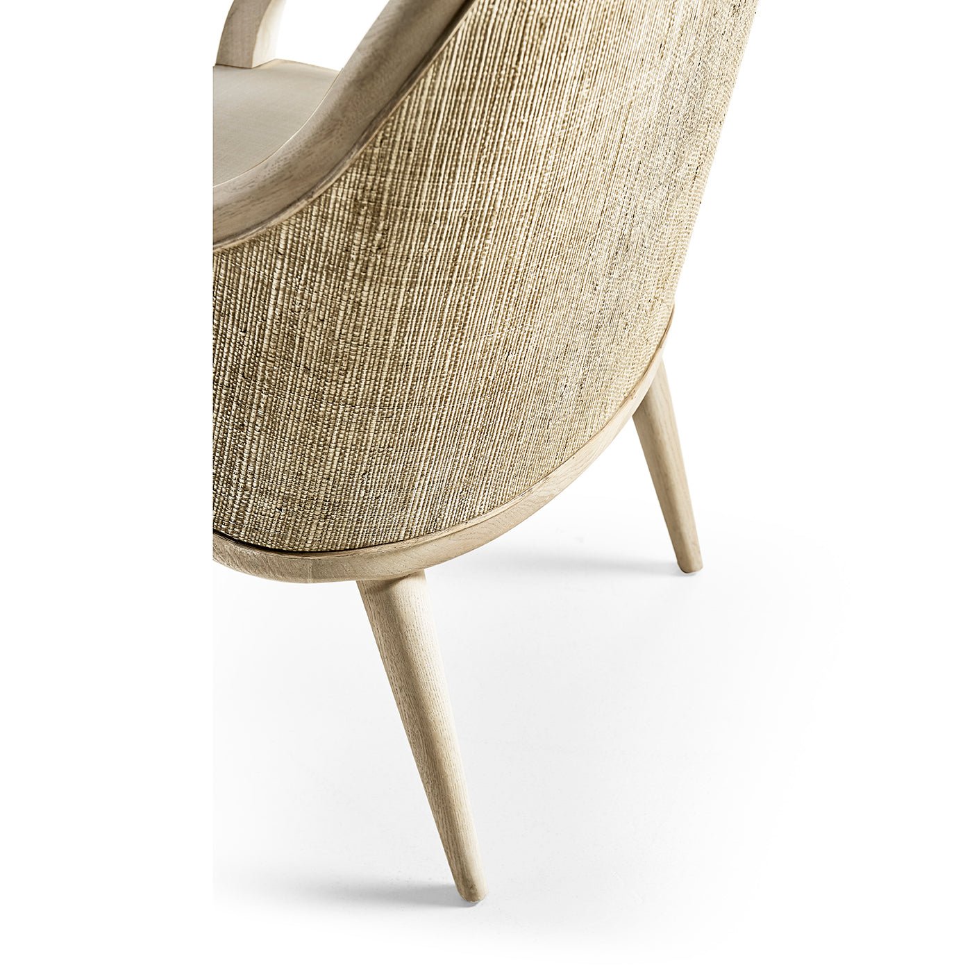 Close-up of backrest texture and slim leg design.