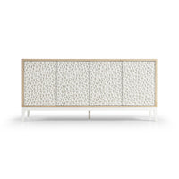 Front view of modern sideboard with decorative front.