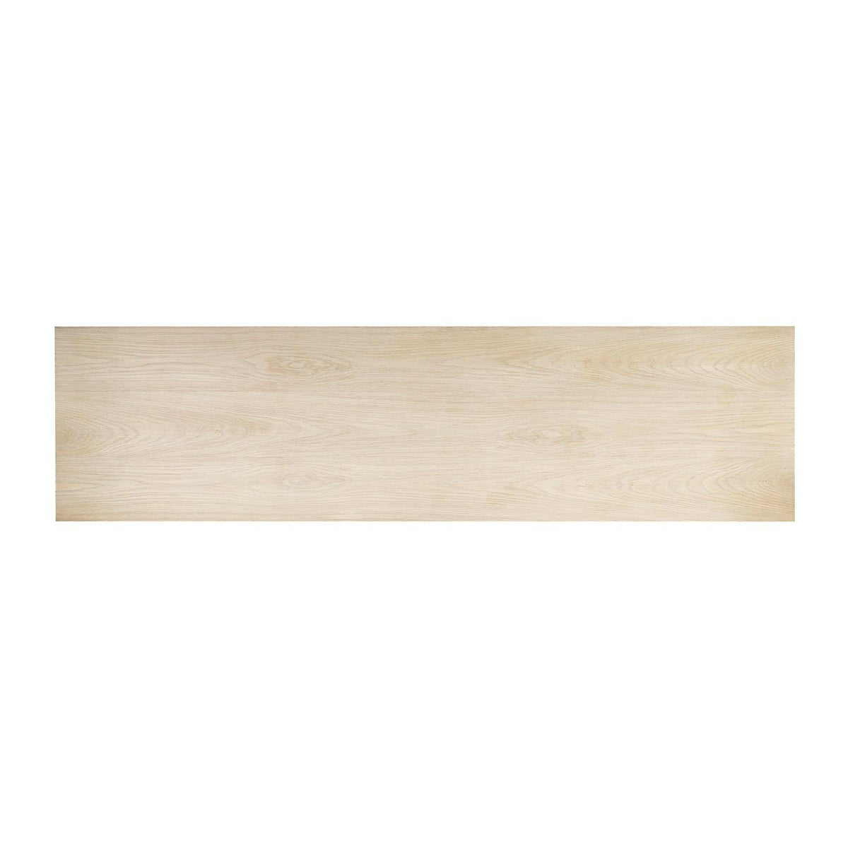 Top view of modern sideboard's wooden surface.