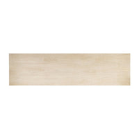 Top view of modern sideboard's wooden surface.