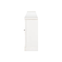 Side profile white sideboard, compact design.