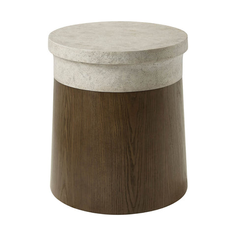 Modern Cylinder End Table - Dark