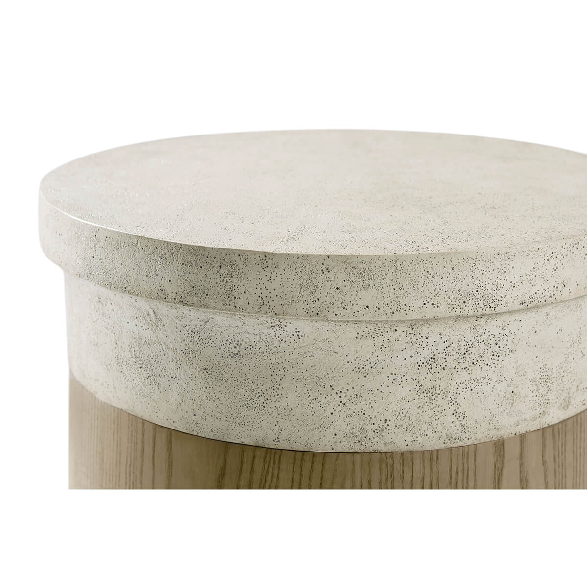 Close-up of modern end table top, stone detail.