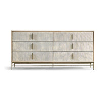 Front view of Modern Danish dresser, six drawers.
