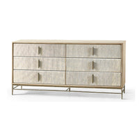 Modern Danish dresser front view with metal base.