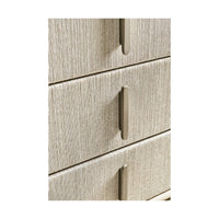 Close-up of Modern Danish dresser drawer handles.