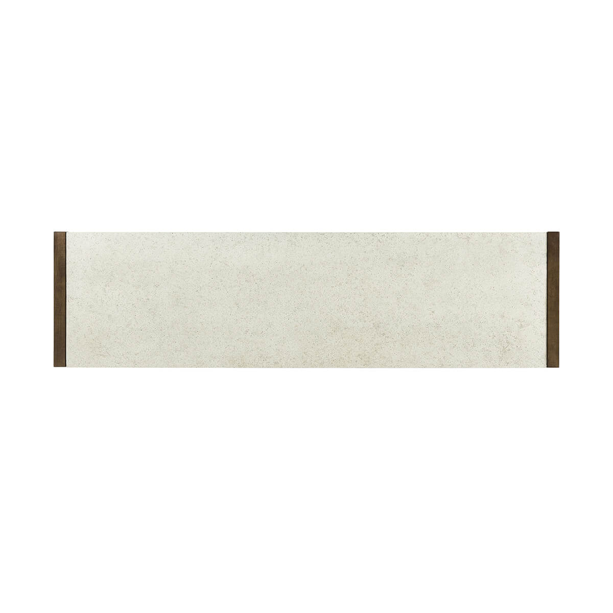 Top-down view of modern media cabinet surface.