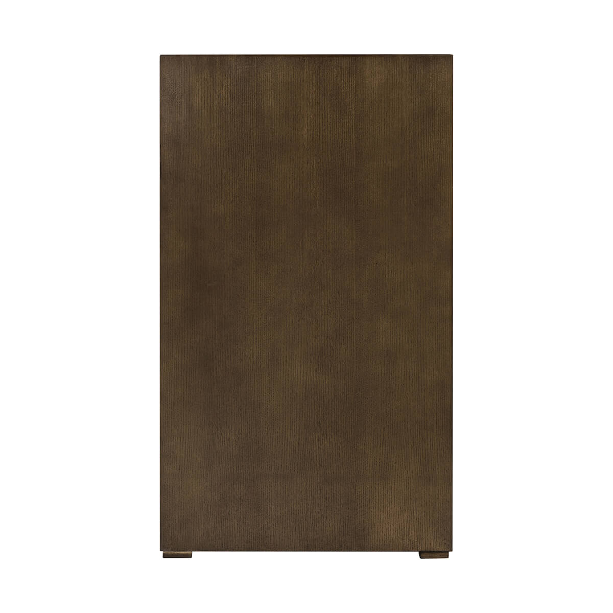 Rear view of modern dark ash media cabinet.