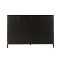 Back view of modern dark oak luxury bed frame.