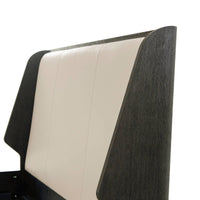 Headboard detail of modern luxury bed frame.