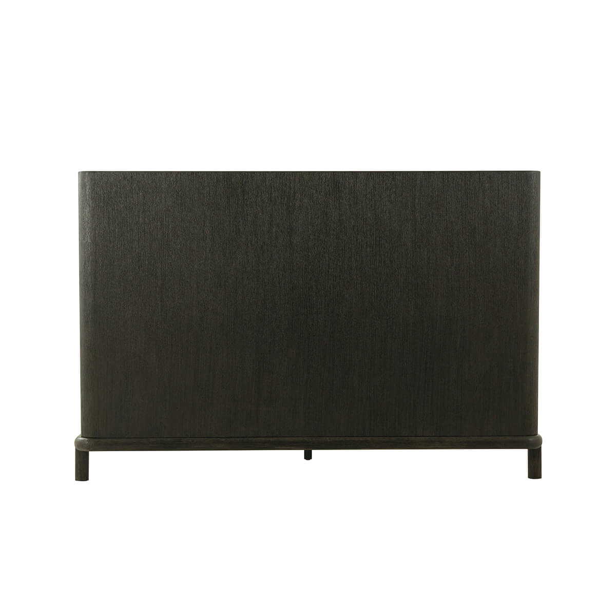 Back view of modern dark oak luxury bed frame.
