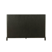 Back view of modern dark oak luxury bed frame.