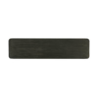 Top view of dark oak media console.
