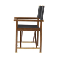 Side profile of a modern director's desk chair