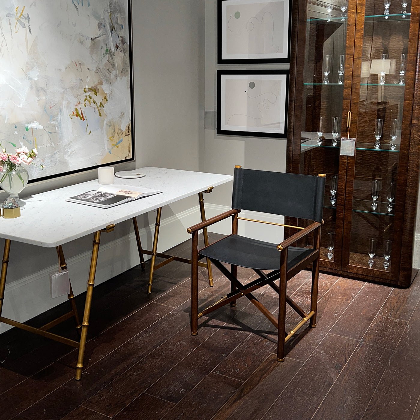 Modern director's desk chair in an elegant office setting