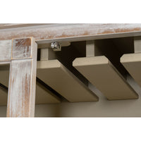 Inside hutch view showcasing shelf supports.