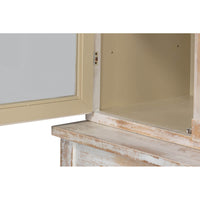 Open door of hutch showcasing interior details.