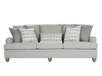 Modern English arm sofa front view with cushions