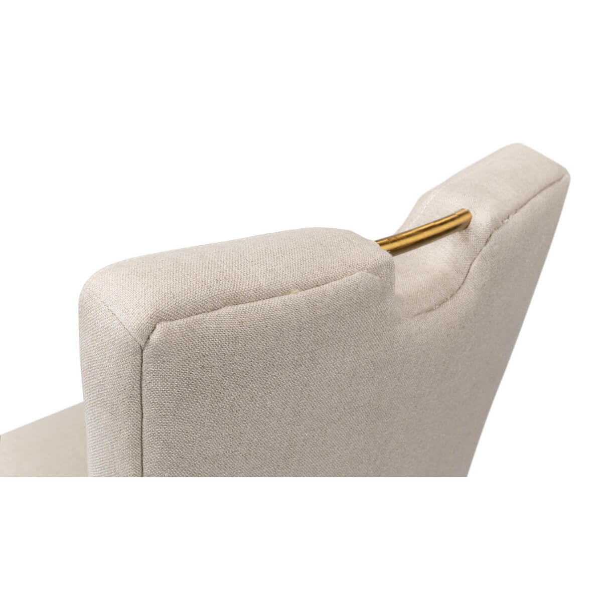 Top view of chair back with handle detail.
