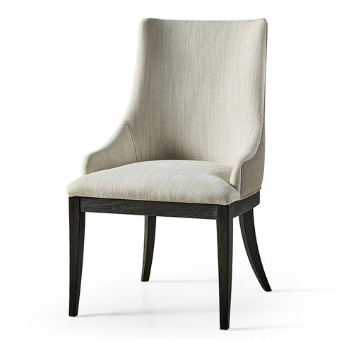 Modern English Upholstered Side Chair - Ebonized