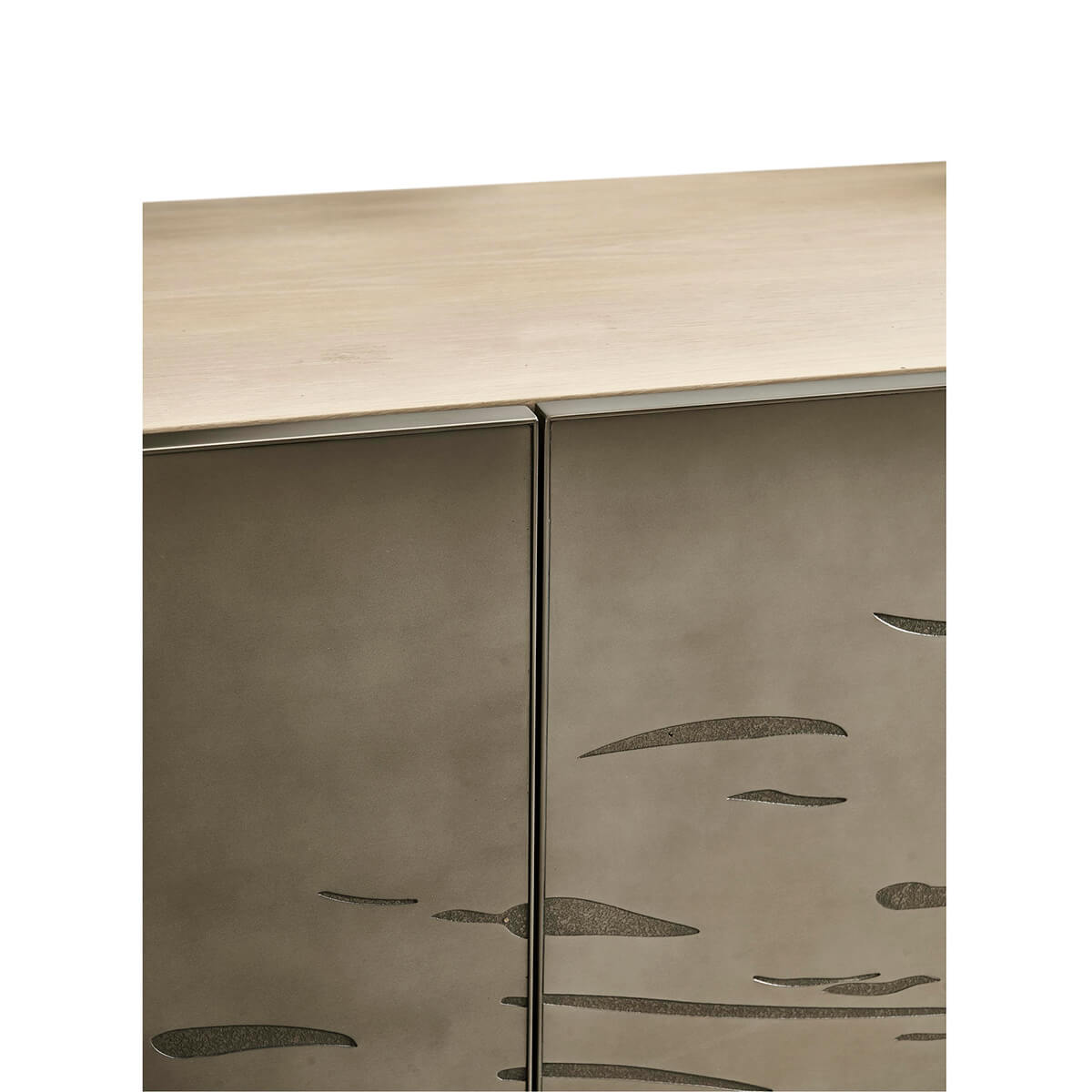 Top view showing modern cabinet's smooth surface