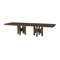 Extended view of dark ash modern dining table.