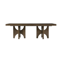 Front view of modern dark ash dining table.