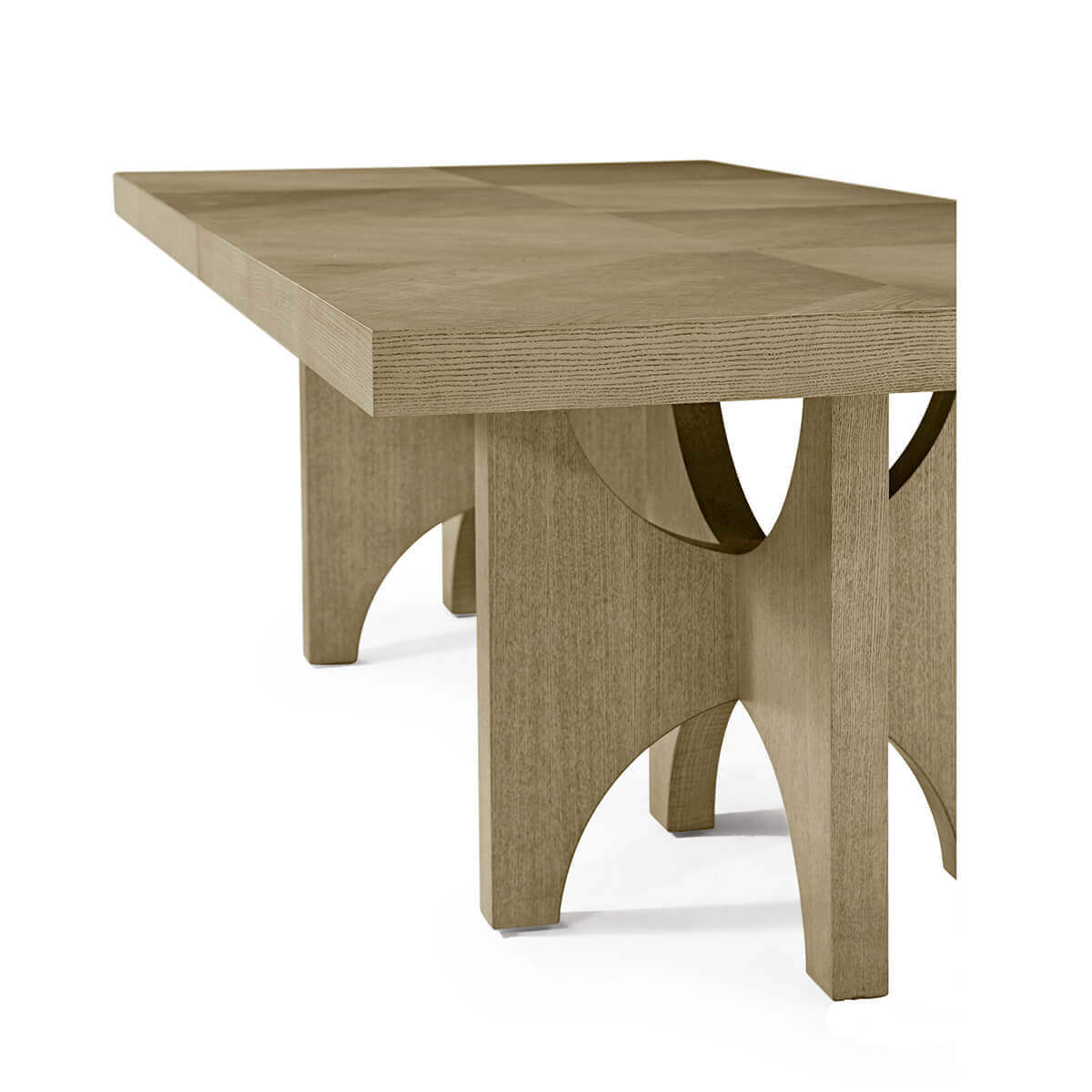 Light ash dining table edge and leg design.