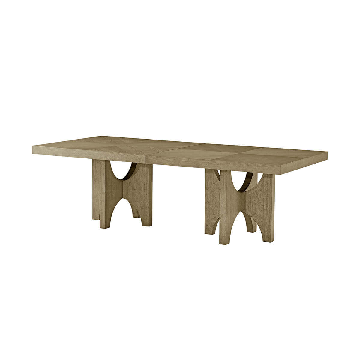 Light ash dining table angled view.