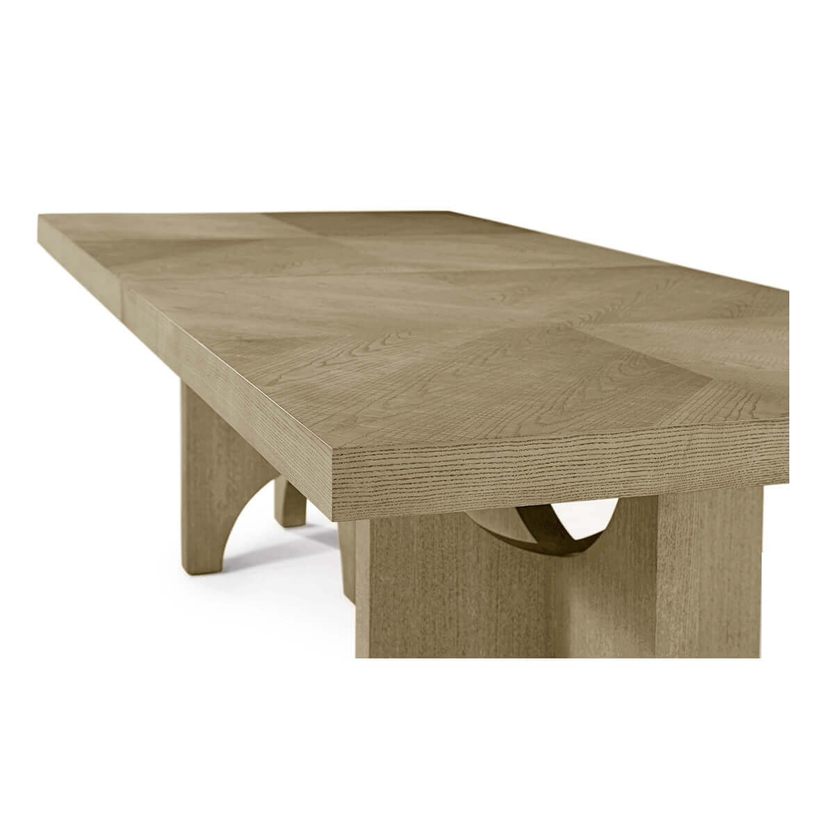 Light ash dining table corner and leg detail.