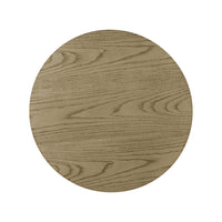 Top view of modern accent table with wood texture.