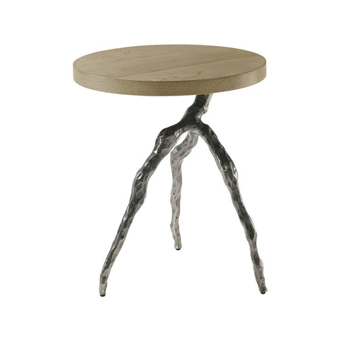 Modern Faux Bois Accent Table - Dune Finish