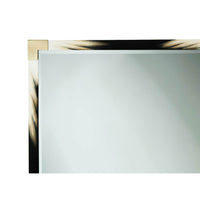 Close-up corner detail of modern faux horn mirror.