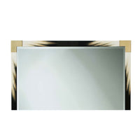 Horizontal modern faux horn mirror, sleek contemporary style.