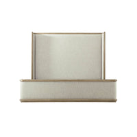 Front view of the upholstered bed, full frame visible.