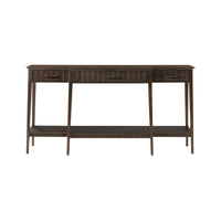 Front view of modern French console table, full length.