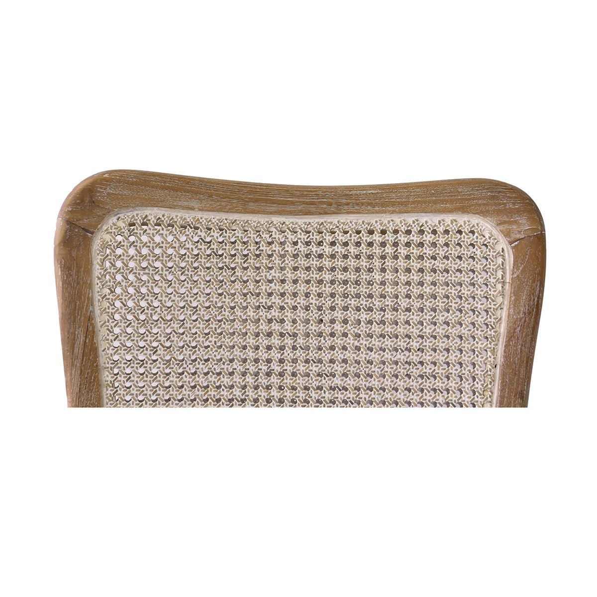 Modern French dining chair top back detail.