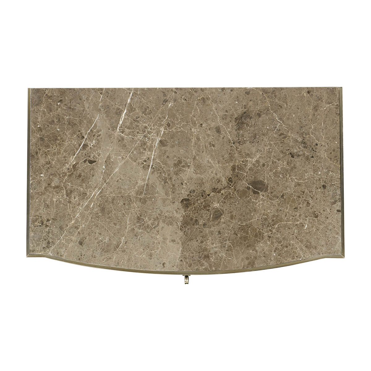 Top view of marble surface on nightstand.