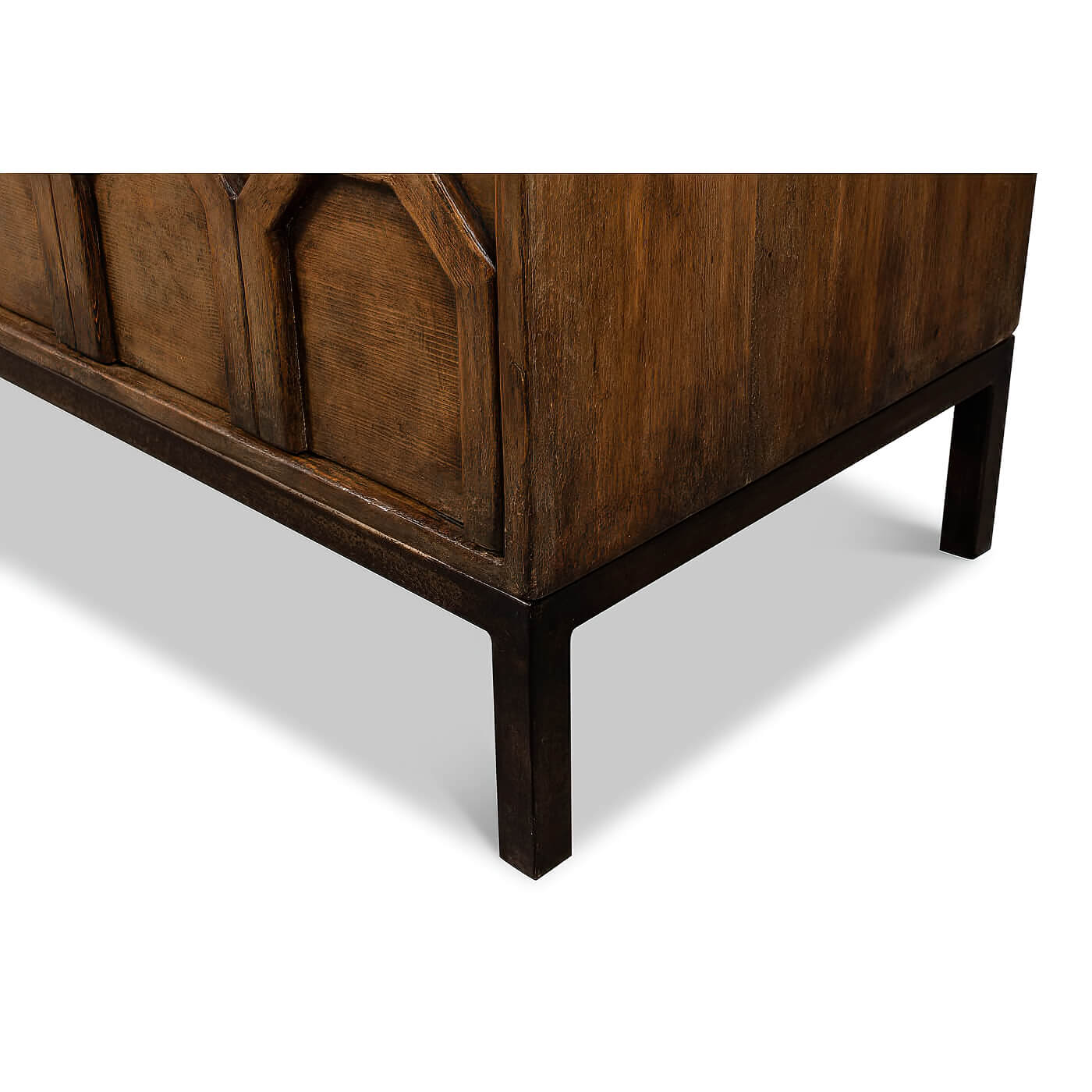 Close-up of sideboard base and leg design.